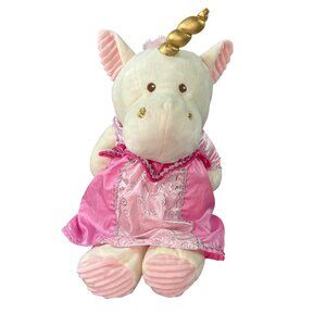 Kellytoy 2019 White Unicorn 21" Soft Plush Kelly Baby Stuffed Animal Pink Dress